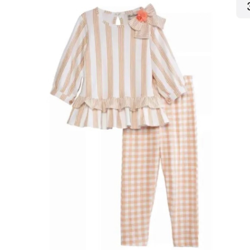 Rare Editions 2-piece set with long sleeve top & leggings.  NWT  SIZE 2T